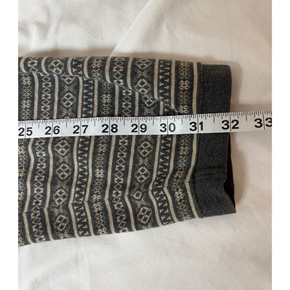 Vintage LL Bean Mens XL Mock Neck Fleece Sweater Fair Isle Nordic Cotton Ski USA - Picture 10 of 14